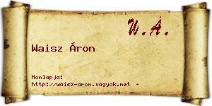 Waisz Áron névjegykártya